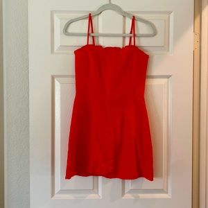 NWOT Red Linen Ref Mini Dress